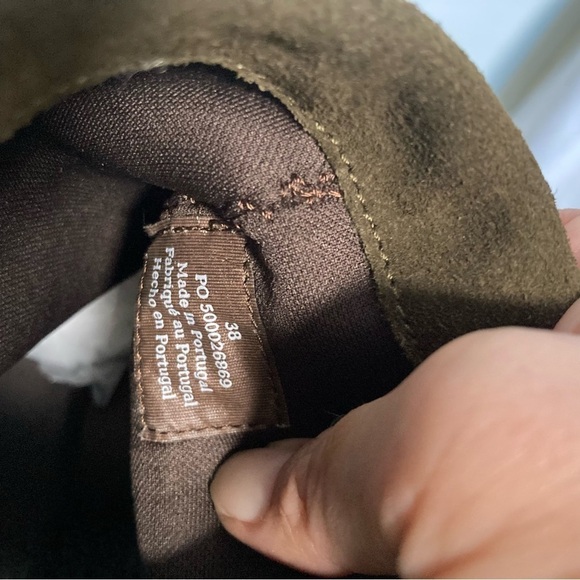 Free People Adella Musk Khaki Dark Green Suede Slip On Low Heel Booties - Picture 6 of 11